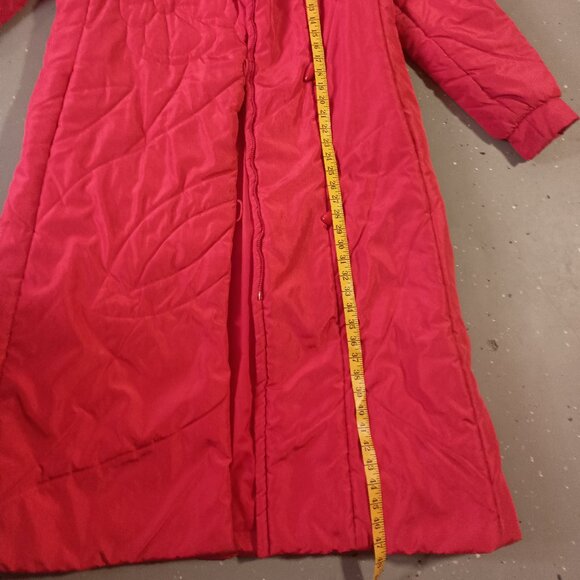 90's J.Gallery- Full-Length Red Puffer Coat- Size Medium - Picture 8 of 10
